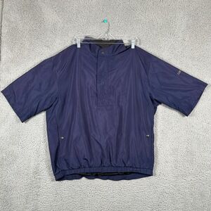 FootJoy DryJoys Pullover Jacket Mens Large Navy Blue Golf Windbreaker Rain L